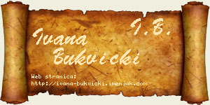 Ivana Bukvički vizit kartica
